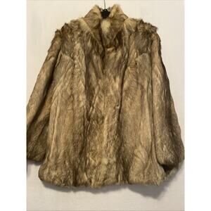 Amazing Luxurious VINTAGE Women's COYOTE Real FUR Coat Size Large 70’s - 80’s